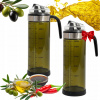DÁVKOVAČ NÁDOBA SKLENENÁ FĽAŠA NA OLEJ OLIVOVÝ OLEJ OCOT NALIEVAK VEĽKÝ 550 ML