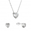 Evolution Group Sada šperkov s čírymi zirkónmi Srdiečko 19036.1 (náhrdelník, náušnice)