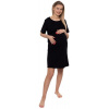 Dámska tehotenská/dojčiaca nočná košeľa Luna, čierna, veľ. L XXL (44)