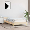 vidaXL Posteľný rám s čelom bez matraca krémový 90x200 cm látka - Krémová - 18097-159674