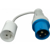 Adaptér z vidlice 16A/230V/3P na zásuvku domovú 250V SCHUKO šnúrový IP44 - SA-1S (SEZ DK)