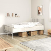 vidaXL Kovový rám postele s čelom a podnožkou biely 120x190 cm - Biela - 23061-164567