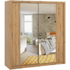 MEBLINE Skriňa s posuvnými dverami so zrkadlom 200 BONEY BO10 dub artisan