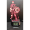 3Dmix 3DL-CLK034 – 3D LED nočná lampa - Kapitán Amerika (Captain America) (Hodiny s budíkom)