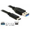 Delock Kabel SuperSpeed USB 10 Gbps (USB 3.1, Gen 2) Typ A samec > USB Type-C™ samec 1m černý 83870