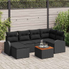 zahrada-XL Súprava záhradných pohoviek 7 pcs Čierna Poly ratan 3347604