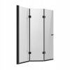 SucceBuy Sprchové Dvere 129,5x142,2CM Bezrámové, trojdielne, skladacie, sklenené