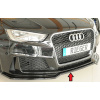 Audi RS3 8V 5-dvere. (Sportback 8VA / 8VF), 04 / 15-01 / 17, lipa pod predný nárazník - plast ABS lakovaný do čiernej lesklej farby, Rieger dizajn
