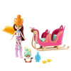 Mattel FJH11-GJX31 Enchantimals Herný set na kolesách Fantastické sane s Felicity Fox a líškou Flick