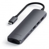 USB Hub Satechi USB-C Slim Multiport (1xHDMI 4K,2x USB 3.0, USB-C, Micro SD, SD, RJ45) (ST-UCSMA3M) sivý