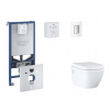 Grohe Rapid SLX Set predstenovej inštalácie, klozetu, dosky SoftClose a tlačidla Skate Cosmopolitan, Moon White SANI11BB3111-GR