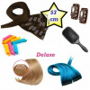Clip in deluxe balíček - clip maxi set 53cm REMY pravé ľudské tmavý melír červená krátke široké