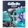 Gillette Mach3 Charcoal Holiaci Strojček, 2 Náhradné Holiace Hlavice + Gél Na Holenie + Ponožky