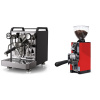Rocket Espresso Mozzafiato FAST R, black + Eureka Mignon Libra 65 All Purpose, CR ferrari red