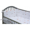 Dětská postýlka se stahovací bočnicí - šedá - 120x60 cm s kompletní výbavou Decentní motiv Barva soupravy: Monta