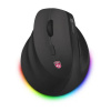 CONNECT IT FOR HEALTH Cloudy Left bezdrátová vertikální myš pro leváky, RGB podsvícení, 2xBT,USB ČERNÁ CMO-2620-LH