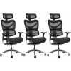 3PACK Ergonomická kancelárska stolička ARIES JNS-701, čierna (3 ks)