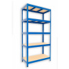 Kovový regál do skladu Biedrax 50 x 90 x 180 cm, modrý - 6 políc MDF, 275kg