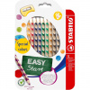 FAREBNÉ CERUZKY - STABILO EASY - COLORS - PRE ĽAVÁKOV - NOVÉ FARBY | 12 KS + STRÚHADLO