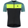 ROGELLI CORE BLOCK pánsky dres krátky rukáv, čierna-zelená Veľkosť: M