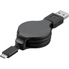 PremiumCord ku31cn1bk USB 3.1 C/M - USB 2.0 A/M, charging a sync navíjecí, 1m