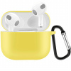 AppleKing ochranný silikónový obal s karabínou pre AirPods 3 - žltý - možnosť vrátiť tovar ZADARMO do 30tich dní