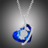 Éternelle Náhrdelník Swarovski Elements Diega - srdce NH1132 Modrá 40 cm + 5 cm (prodloužení)