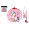 Teddies Kabelka/Peňaženka jednorožec detská so šnúrkou látka 14cm