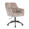 LuxuryForm DESIGN Kreslo AMALFI VELUR na čiernej podstave s kolieskami - latte
