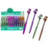 LEAN TOYS Guľôčkové pero Dinosaurus, modrá náplň 0,7 mm – Mix