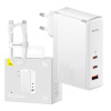 Nástenná nabíjačka Baseus GaN5 Pro 2xUSB-C + USB, 140 W (biela) 27106