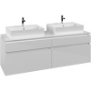 VILLEROY & BOCH Legato závesná skrinka pod dve umývadlá na dosku, 4 zásuvky, 1600 x 500 x 550 mm, Glossy White, B67700DH
