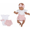 Z & Z 3-dielna sada body Kr. rukáv, kraťasky, čelenka s mašľou - ružová, biela 80 (9-12m)