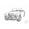 Vymalujsisam.sk Bodkovanie - Austin Healey Farba: Modrá, Veľkosť: 40x60cm, Rám: Bez rámu, iba zrolované plátno