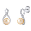 Silvego Strieborné náušnice s pravou ružovou perlou JST16959EP
