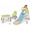 Set šmykľavka s vodnou hrou a stôl so stoličkou Toboggan GM Slide Life Smoby dĺžka šmyku 150 cm a vedro set Delfín