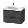 Duravit Ketho.2 Umývadlová skrinka, 55x78x46 cm, 2 zásuvky, grafit mat K25285049490000