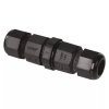 MFV-IK káblová vodeodolná priama spojka AC/DC EMOS 3x Fi=0.75-2.5 mm2 R-26x70mm IP68 BK (Priama skrutkovacia vodeodolná spojka, El. Prúd: max. 30A, Stupeň krytia: IP68, Určenie: Exteriér AC=250V, Prie
