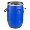 DEMA Barel / plastový sud s vekom so širokým hrdlom a úchytmi 60 L, modrý 29983D