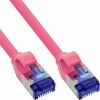 S/FTP (PiMF) Patchkábel LSOH TPE 0.5m cat.6a, magenta, slim, Cu, flexibilný
