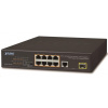 Planet FGSD-1011HP Switch, 8x 10/100 PoE, 1x TP + 1x SFP 1000Base-X, extend mód 10Mb, ESD, 802.3at 120W, fanless FGSD-1011HP