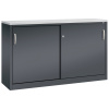 Kancelárska skriňa Acurado - Sideboard, posuvné dvere 1600 x 400 x 1000 mm, čiernosivá