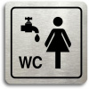 Accept Piktogram „umyváreň, WC ženy“ (80 × 80 mm) (strieborná tabuľka – čierna tlač)