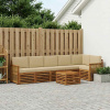 Rohová sofa sada s polštářem 6 pcs Přírodní 3384449