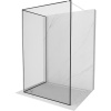 Mexen Kioto sprchová stena Walk-in 140 x 100 cm, čierny vzor, biela - 800-140-212-20-70-100