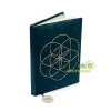 Zamatový zápisník 20x15cm, Seed of Life - petrolejový modrý
