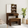 zahrada-XL Sada toaletného stolíka hnedý dub 74,5x40x141 cm 3114146