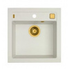 Alveus FORMIC 20 kuchynský granitový drez so sifónom,spodná montáž White+prepad bronz 1128395ST+bronz