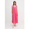 Ľanové šaty United Colors of Benetton 4AGHDV07C ružová XS