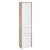 Xora VYSOKÁ SKRINKA, biela s vysokým leskom, farba duba, 40/160/33 cm - Kúpeľňové skrinky - 001977002301
